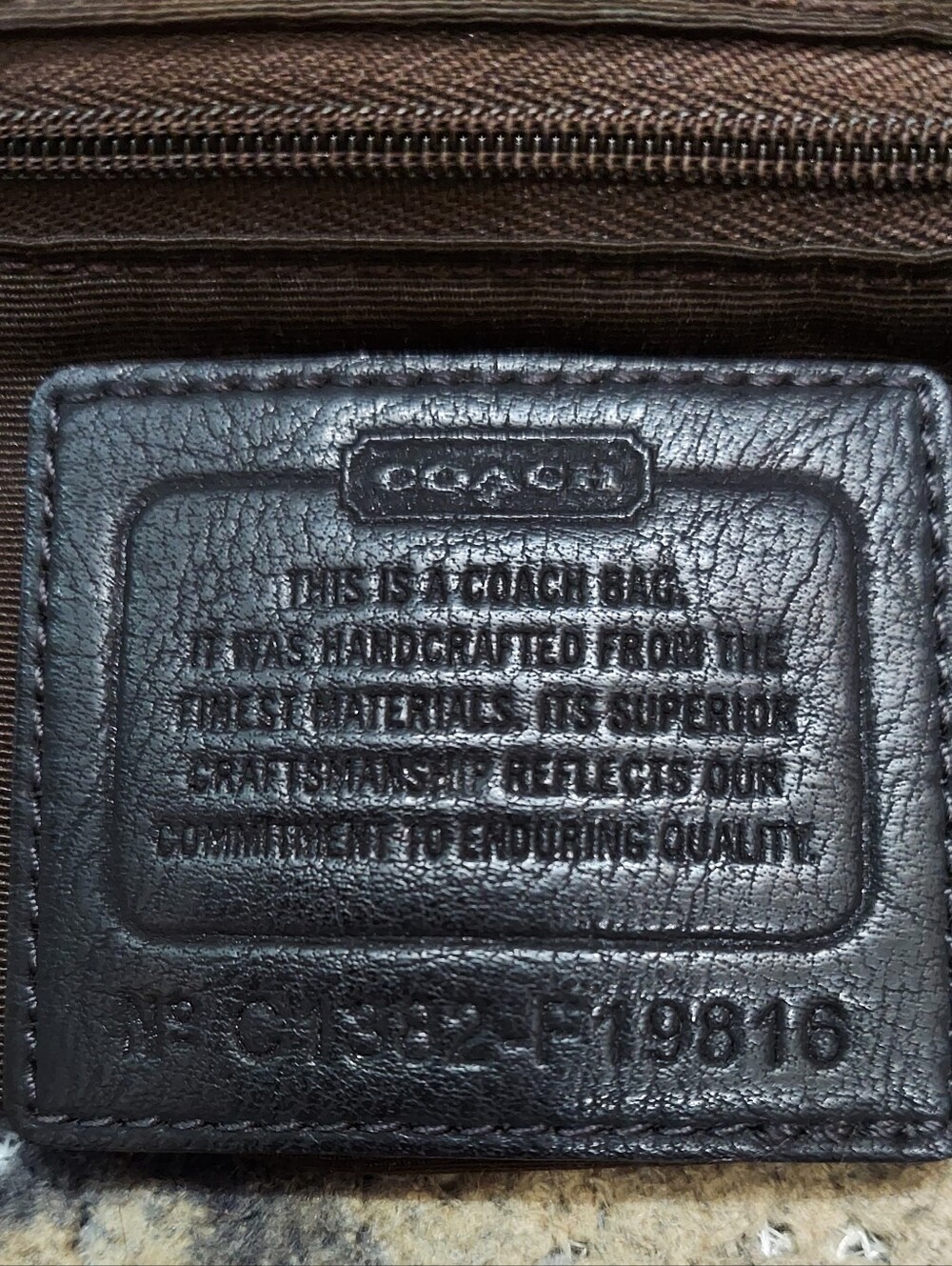 Coach Peyton Signature Coated Canvas Shoulder Tote No. F19816 - Picture 9 of 9